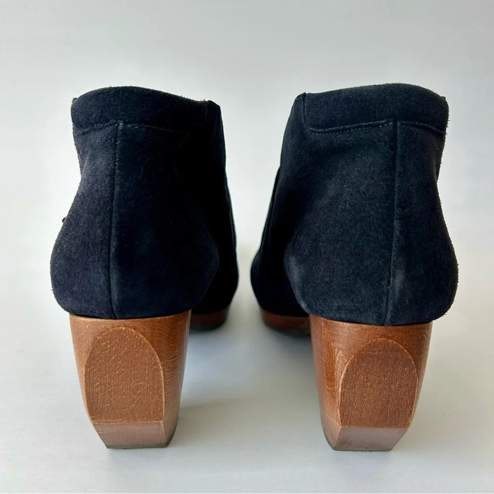 Chie Mihara Charro Black Suede Leather Platform Downtown Clog Boots Size 37